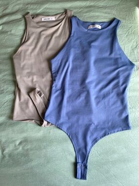 Reoria Women’s Basic Sexy Sleeveless Racer Back Halter Neck Bodysuit